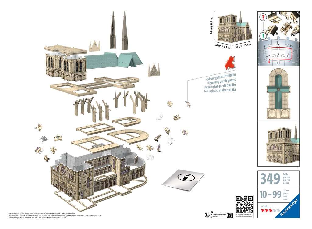 Ravensburger notre dame parijs 3d puzzel 324 stukjes - Puzzels