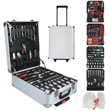 Valise à outils roulante avec 4 plateaux comprenant 80 outils - Livraison offerte