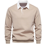 Polo à manches longues en coton pour homme - Livraison offerte