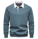 Polo à manches longues en coton pour homme - Livraison offerte