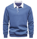 Polo à manches longues en coton pour homme - Livraison offerte