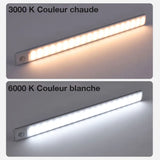 2x Réglettes LED 20cm magnétique avec détecteur de mouvements - 2 + 1 offerte - Livraison offerte