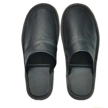 Pantoufles d’intérieur en cuir de vache pour homme et femme - Livraison offerte